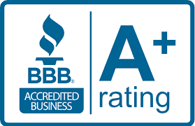 Better Business Bureau A+ rating badge. 